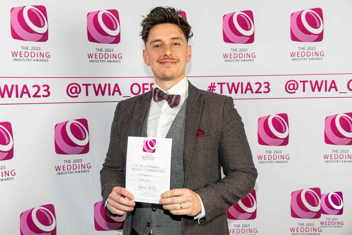 Ollie Baines won highly commended at The Wedding Industry Awards 2023
