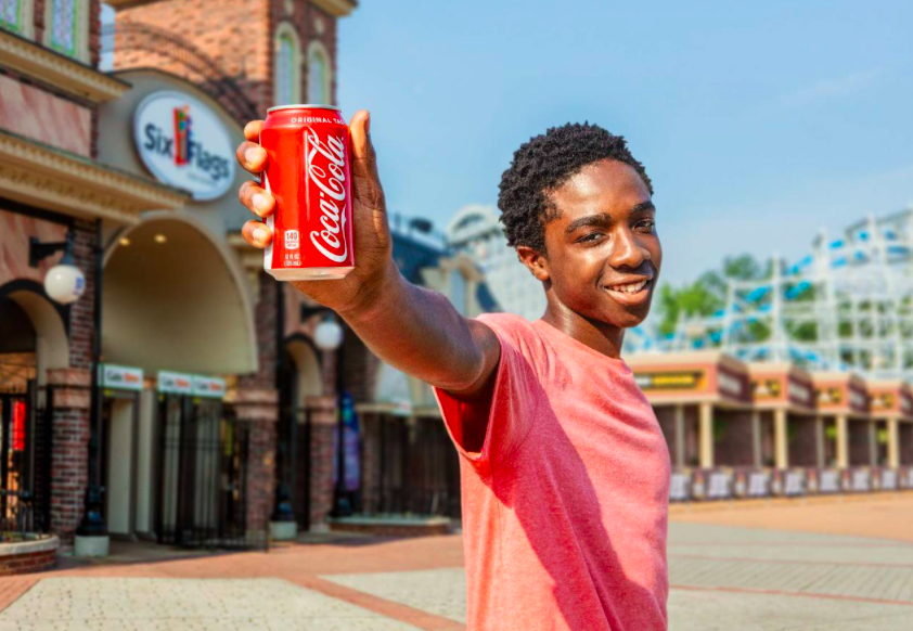 Caleb McLaughlin Stranger Things shoot for Coca Cola and Six flags theme park summer fun