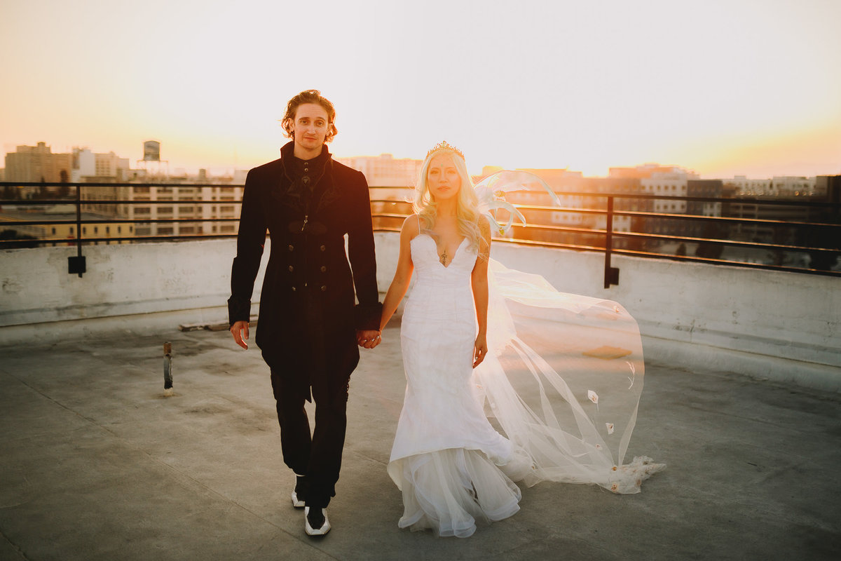 Archer Inspired Photography - Los Angeles SoCal Rooftop Wedding Art and Fashion District - Lifestyle Photographer-436