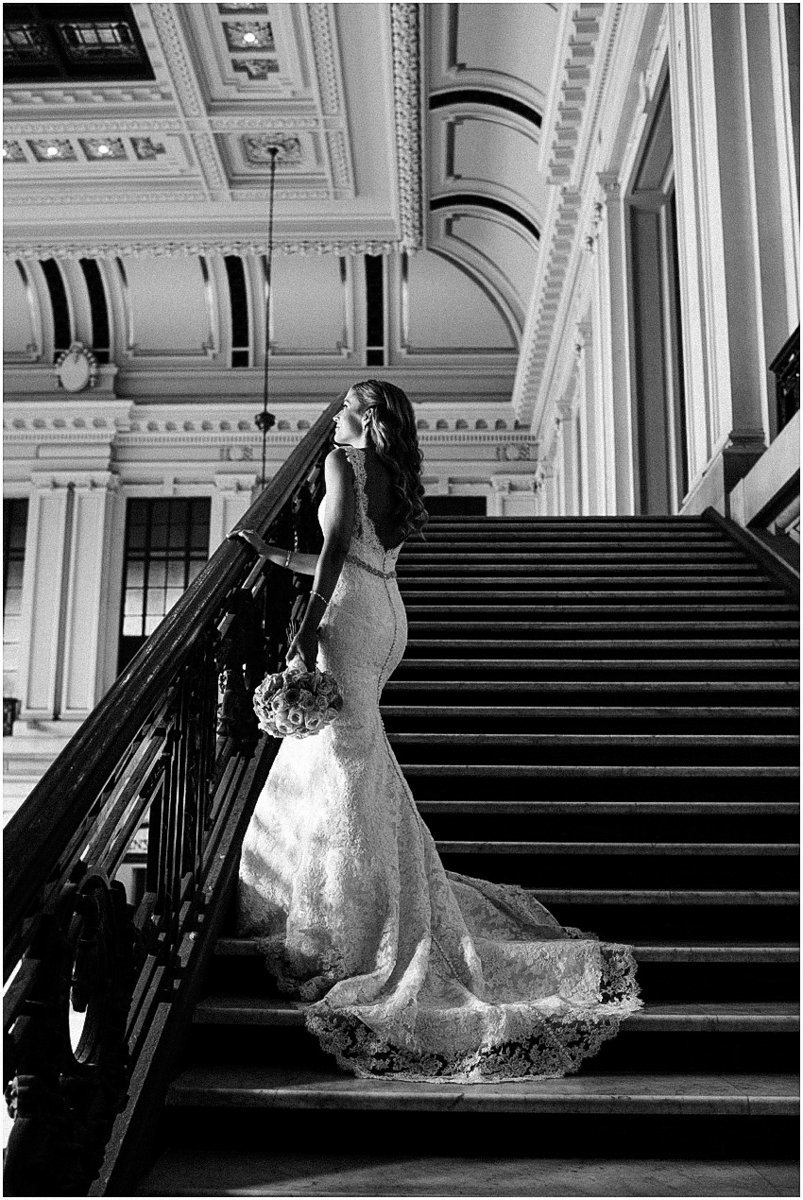 black and white wedding photography hoboken train station nj wedding bride bridal portrait dramatic lovely