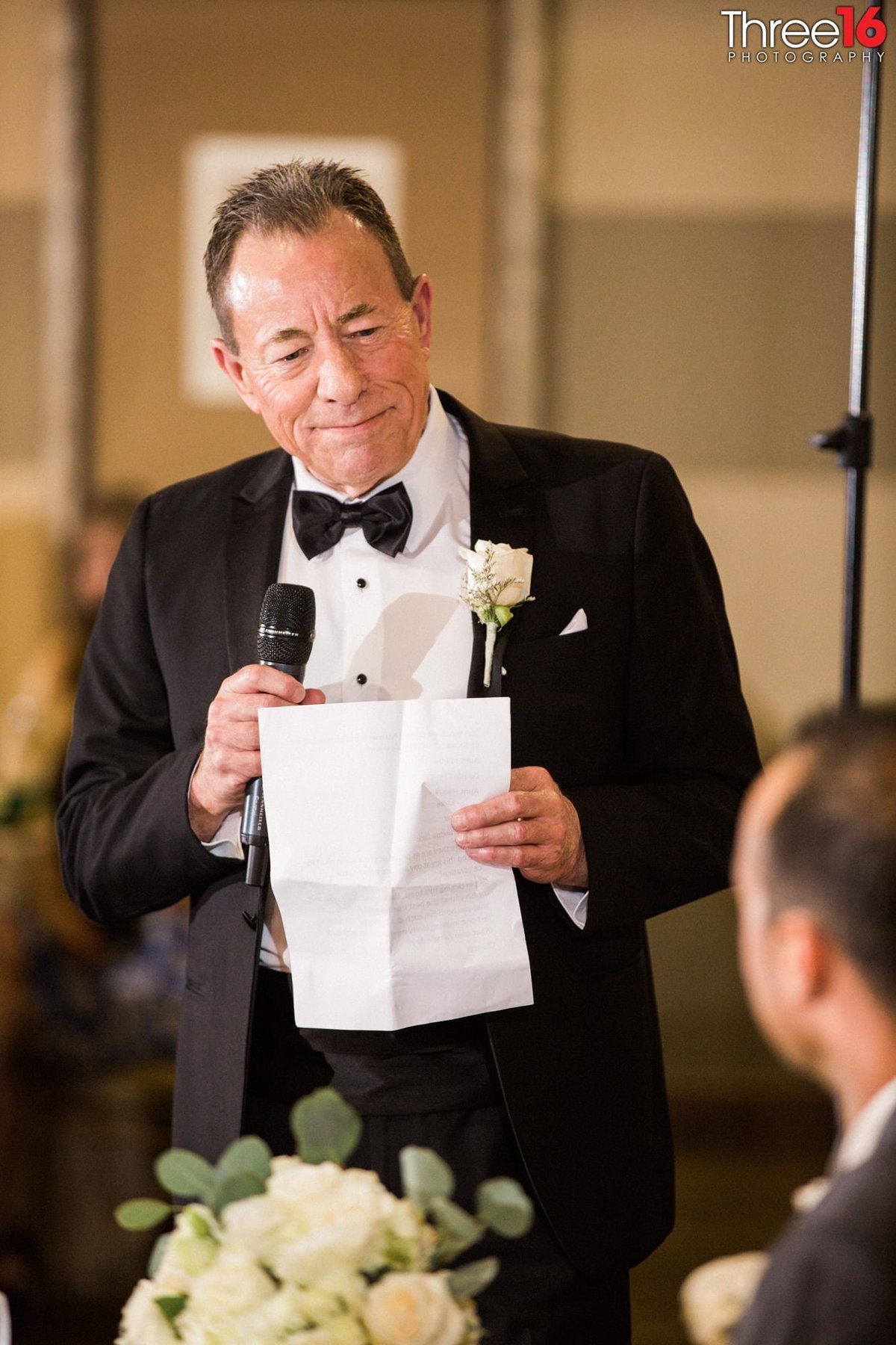 A special reading from dad at a wedding