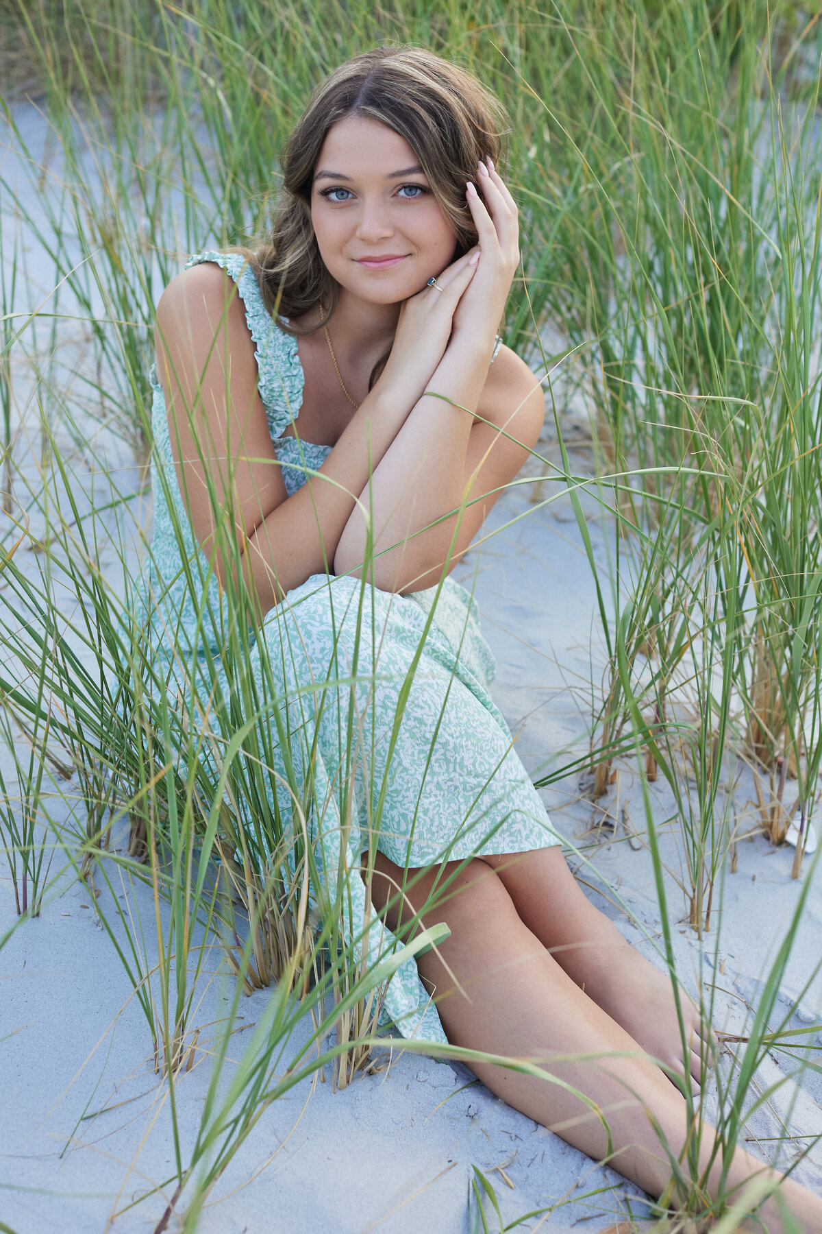 girl in dress in beach sand - Kristen Zannella Photography