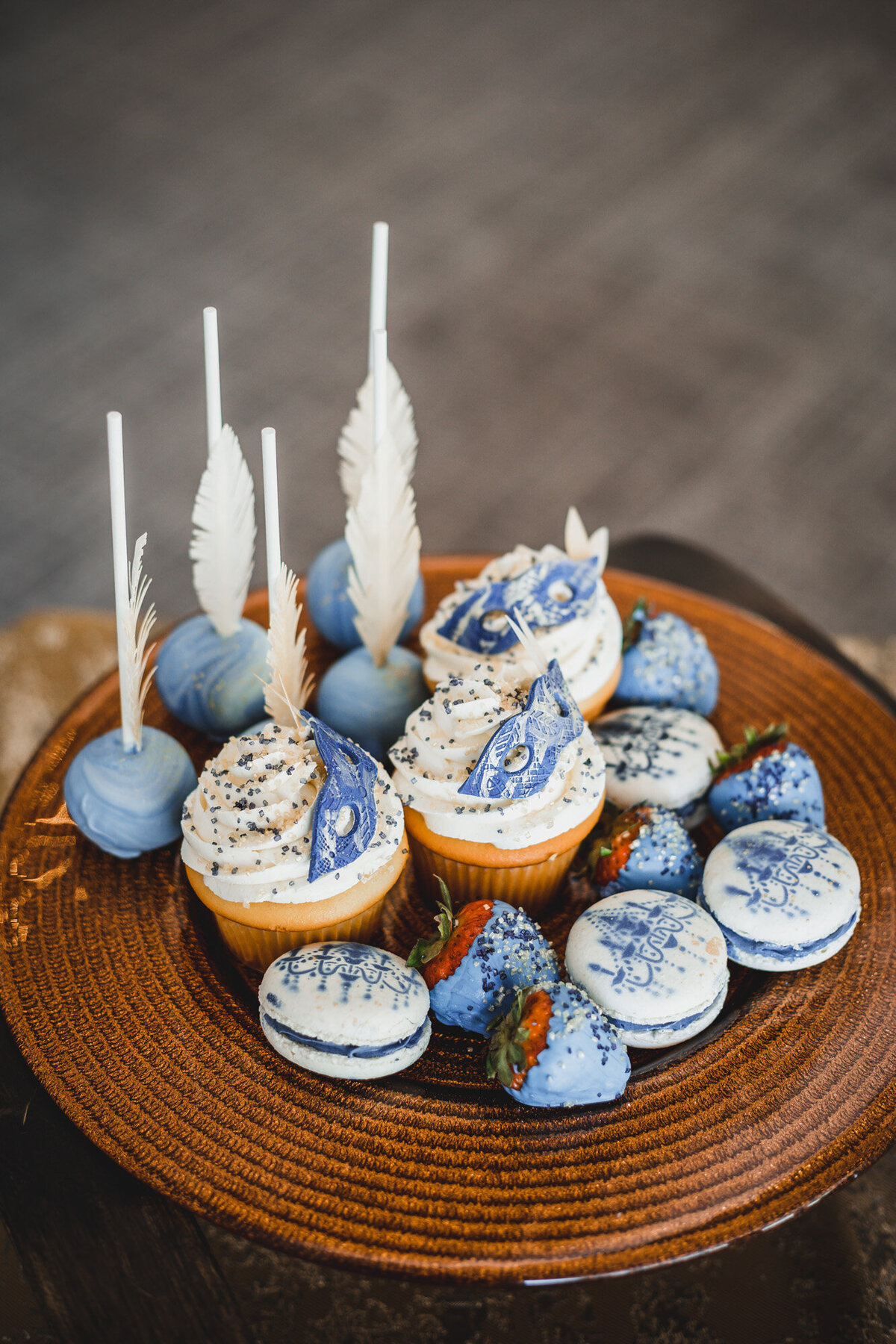 Wedding dessert in blue