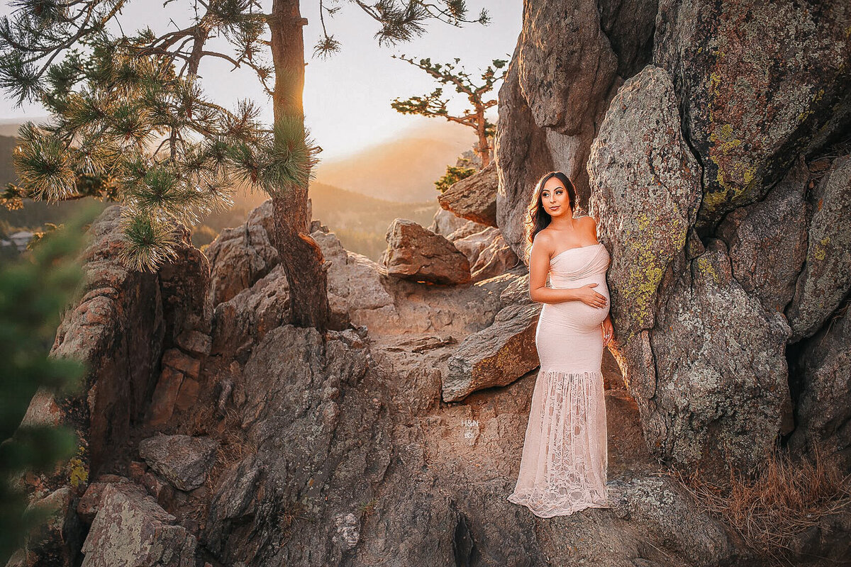 pregnant mom to be in boulder at lost gulch lookout