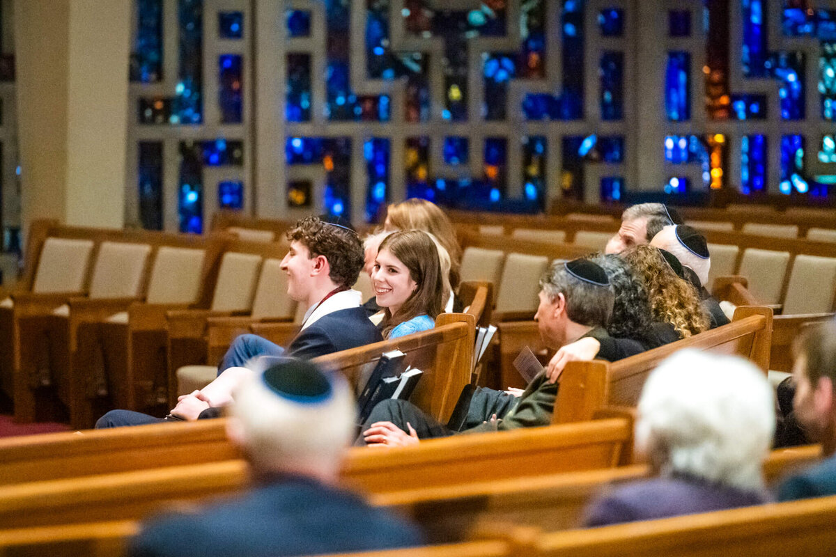 A Bellevue Bar and Bat Mitzvah Photography image of a family smiling during a bar mitzvah