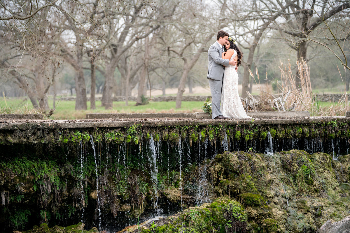 destination wedding photographer bride groom waterfall Austin Texas