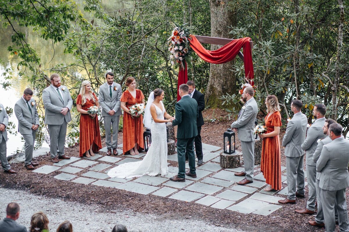 wedding ceremony with fall colors