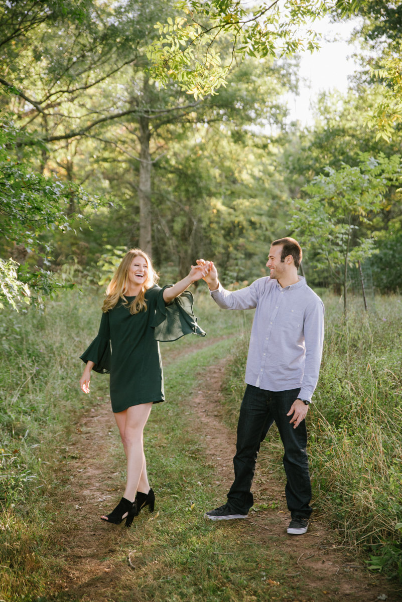 fall engagement whimsical woods forest wanderlust nj new jersey golden hour
