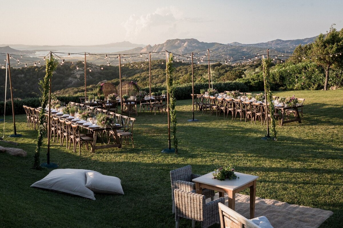 Outdoor wedding reception in sardinia