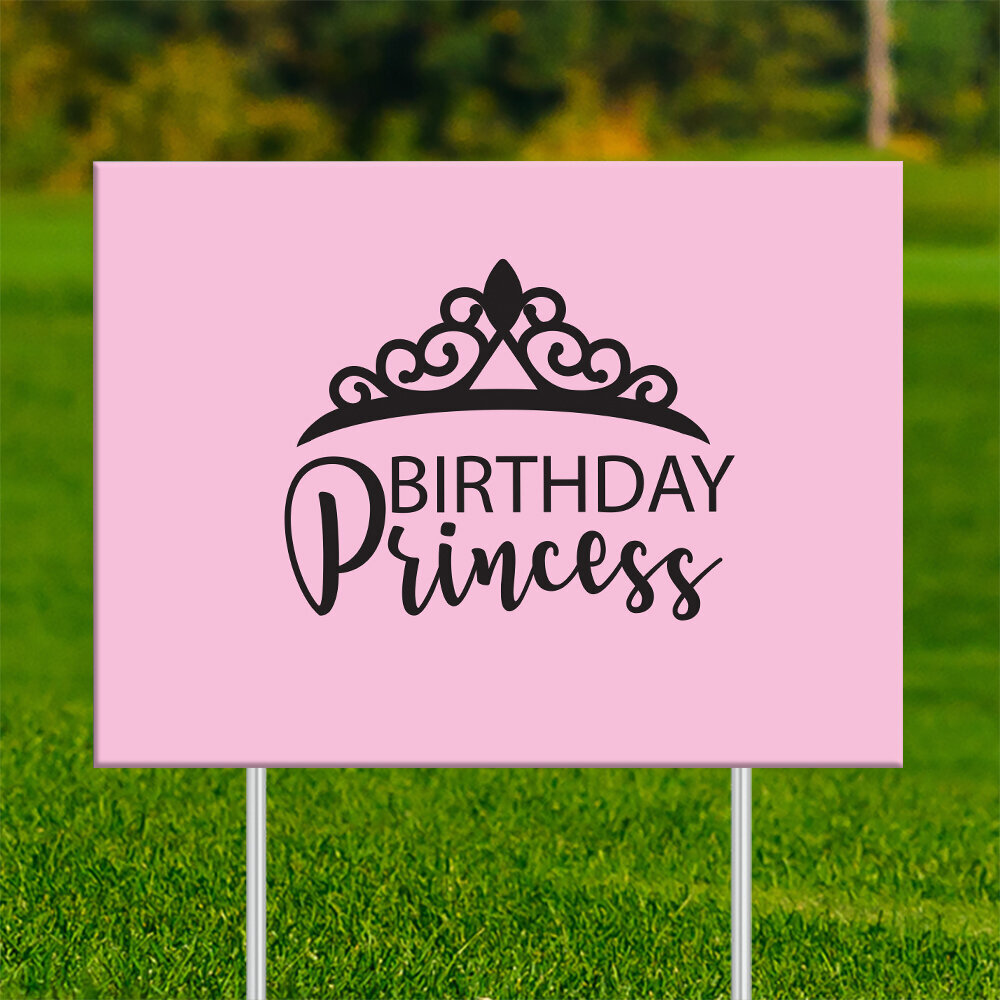 pink princess bday sign