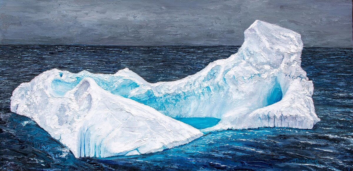 Townsend Majors' oil painting of an Antarctica iceberg
