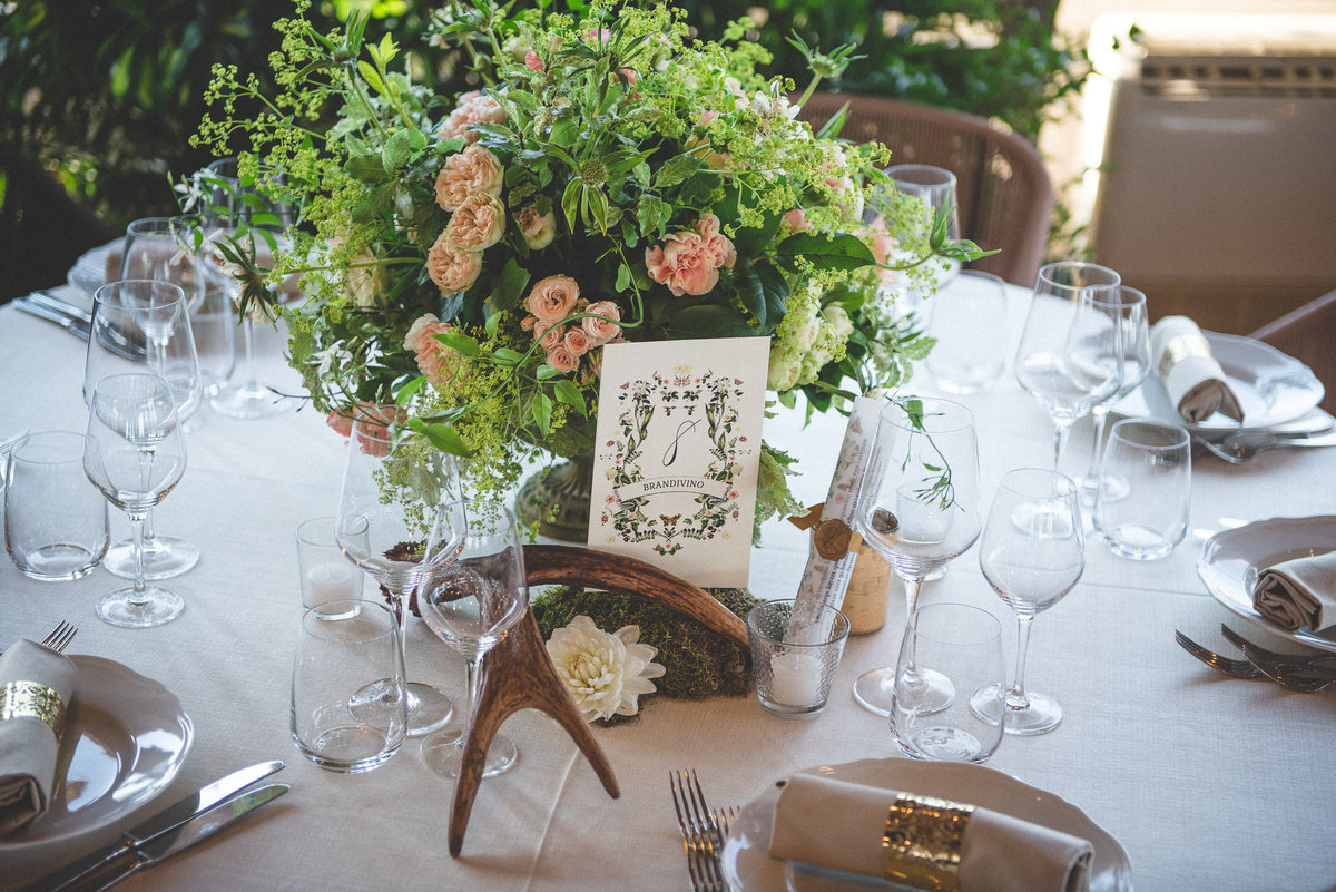 Table details for wedding reception inspired by the lord of the rings
