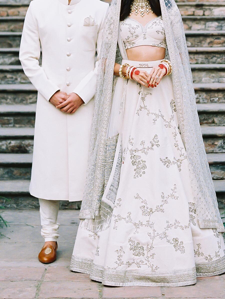 Sabyasachi Modern White Mukut Hindu Wedding Bonnie Sen Photography