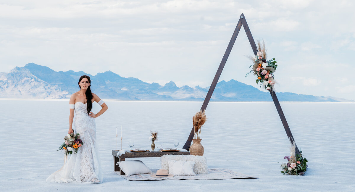 Utah Bonneville Salt Flats Elopement and Wedding Photographer