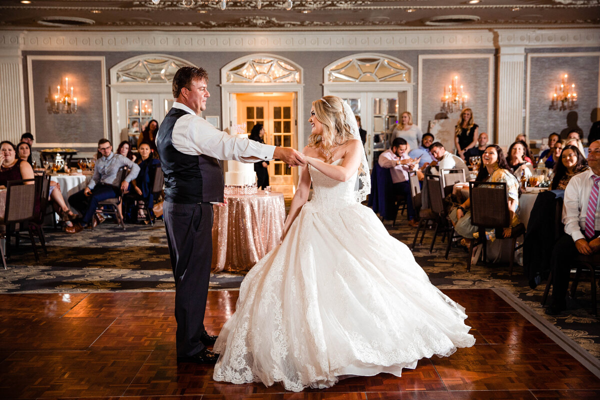 Bride dancing with her father in the ballroom at Gaylord Opryland