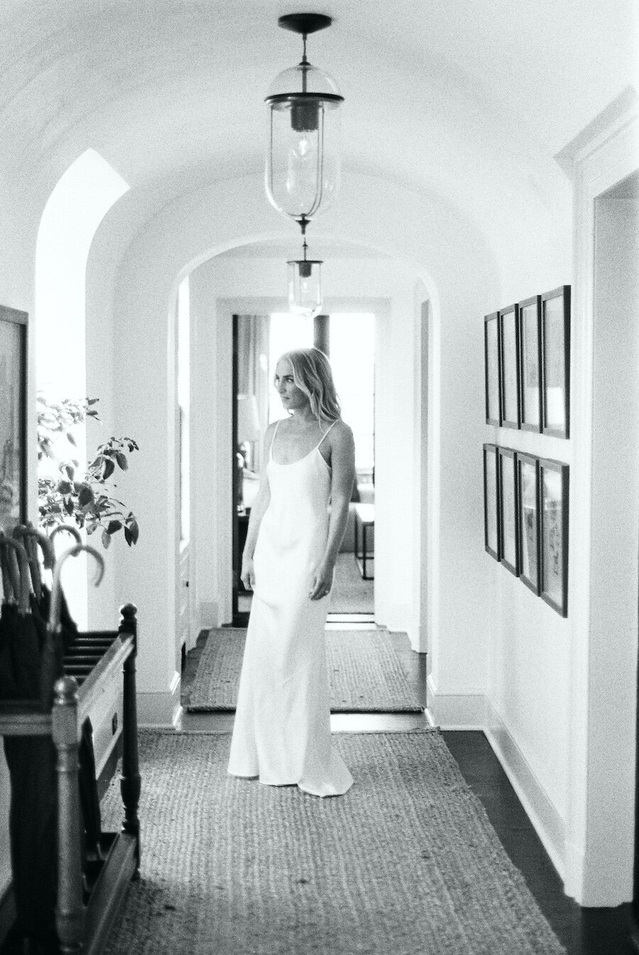 Fine Art Film Wedding Photographer Sleek Wedding Dress Robert Aveau for © Bonnie Sen Photography