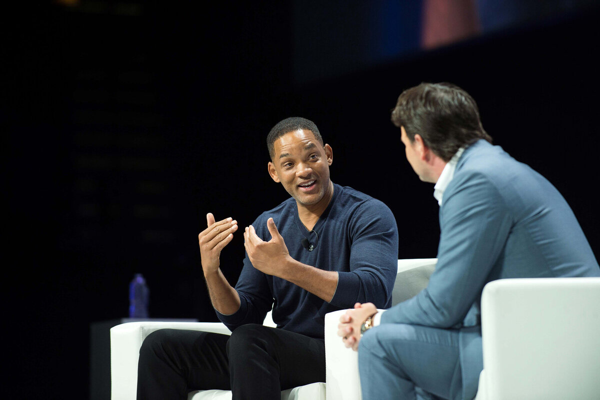 Will smith engaged in an interview at an IBM event in Vegas