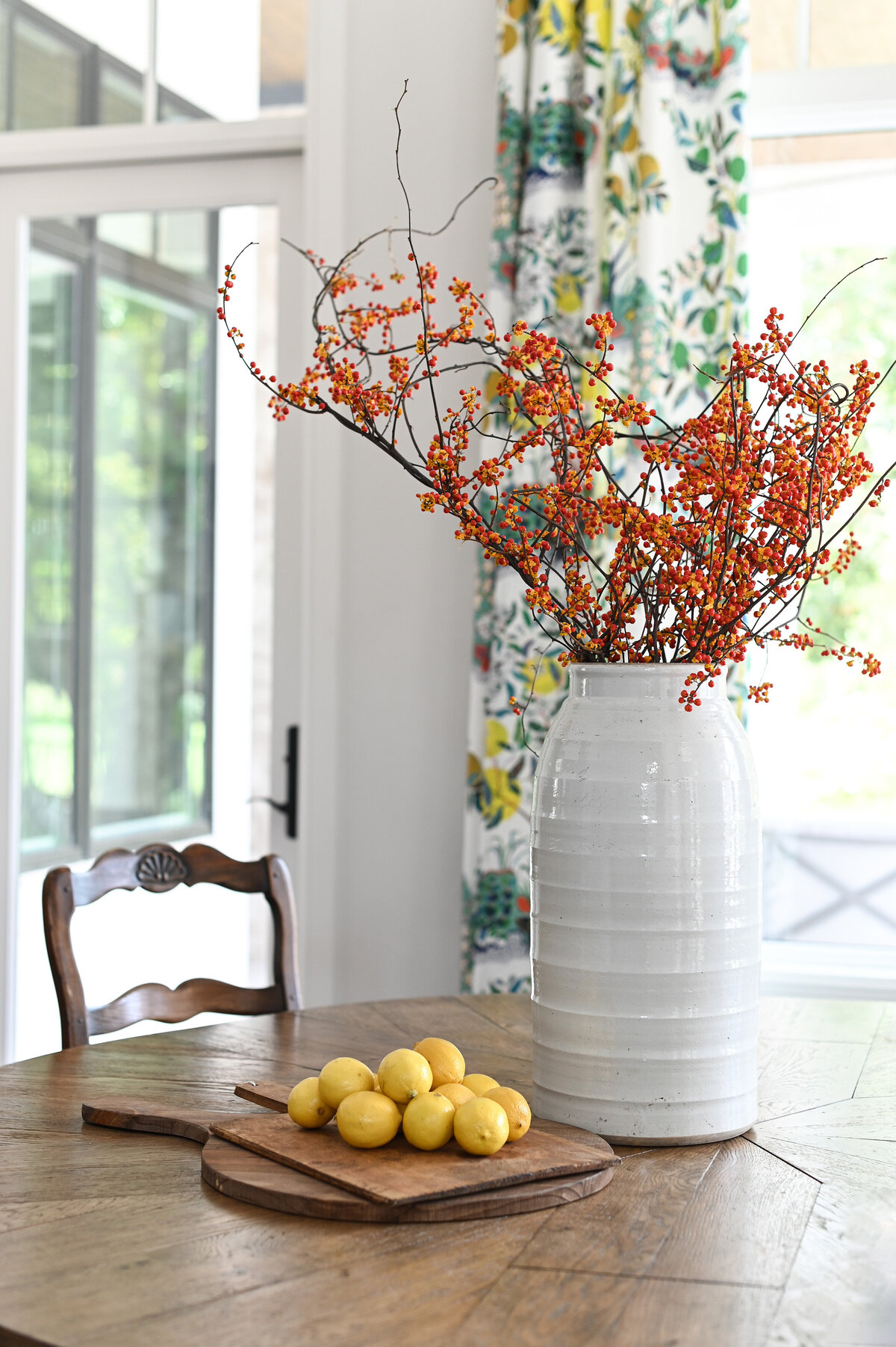 styling decor on southern contemporary kitchen table