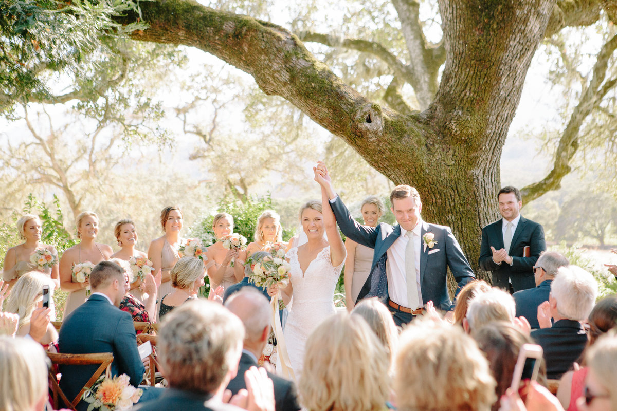 Outdoor ceremony at a wedding at Beltane Ranch in Sonoma.
