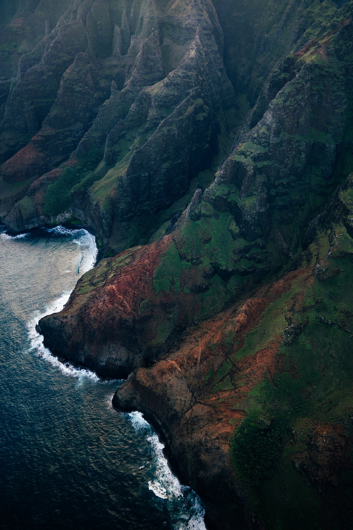 Aerial View of Na Pali Coast Kauai Hawaii