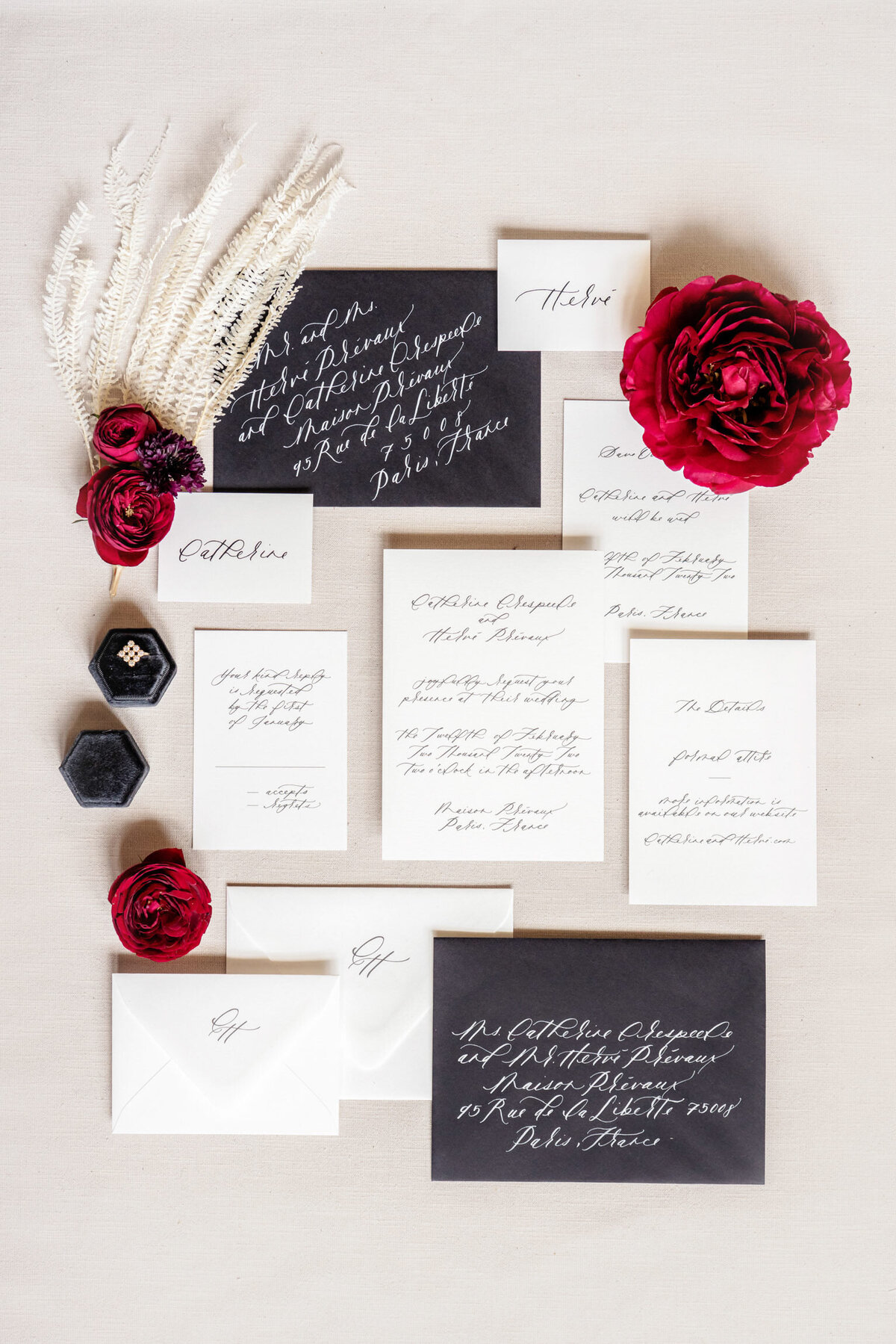 13-High-end-luxury-wedding-stationery-Paris-wedding-black-red-victoria-amrose-photography (11)
