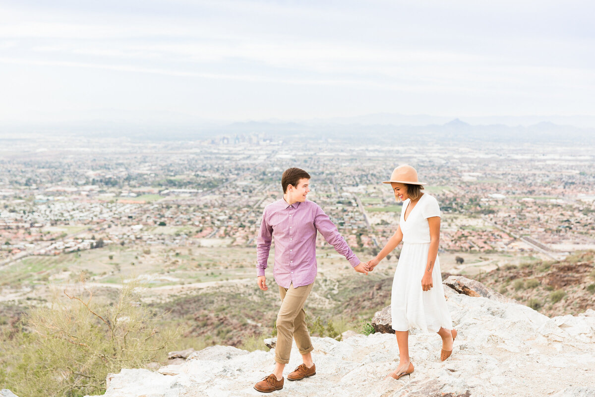 couple walking together for Scottsdale couple photo session