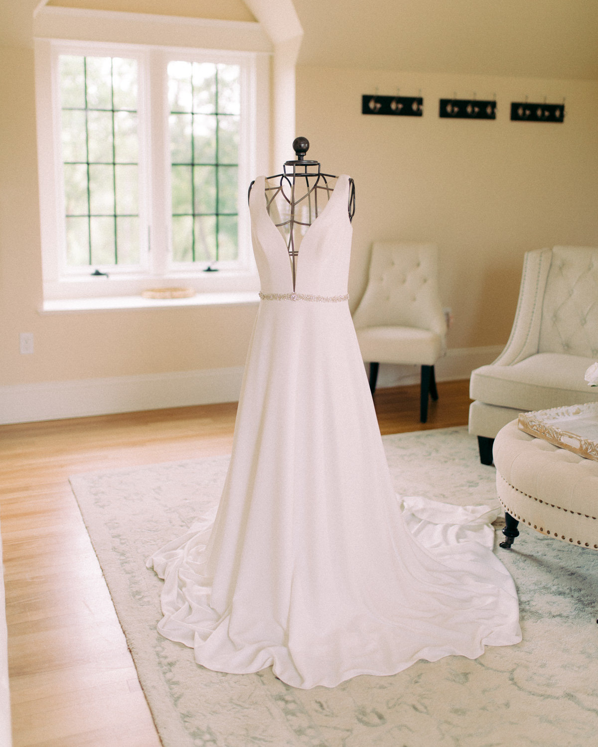 Renne Austin Bridal Wedding Dress on Mannequin in Venue3two Bridal Suite