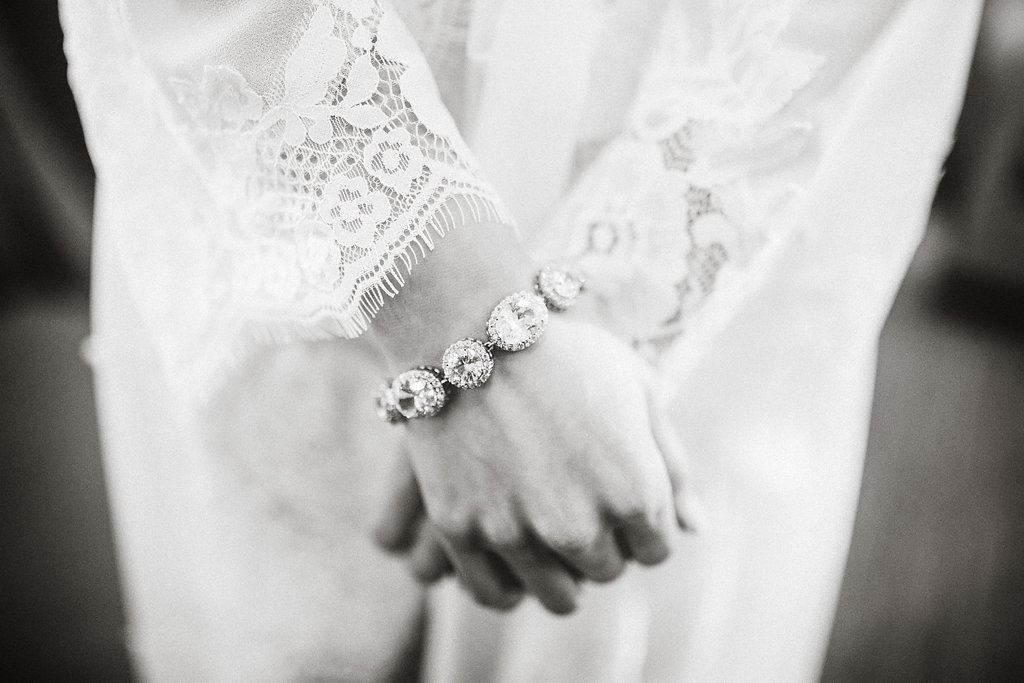 Wedding Photograph Of Woman Showing Her Bracelet Black And White Los Angeles