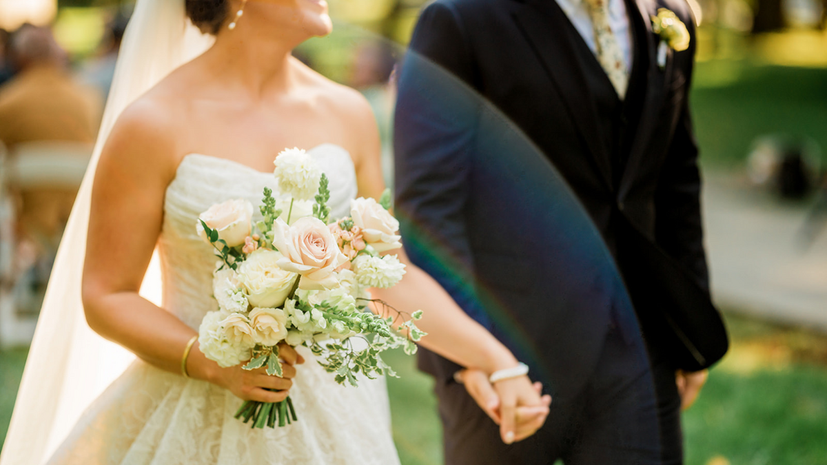 Couple golden hour wedding blush holding hands sunset dc florida