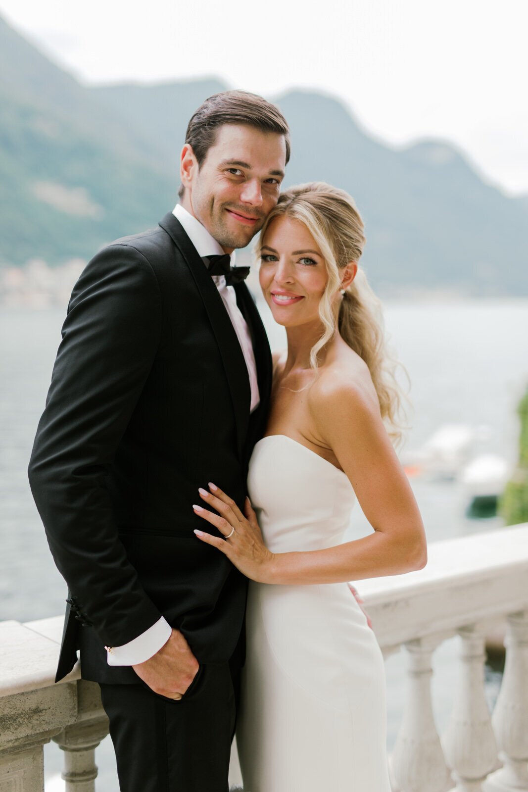 Luxury wedding lake como couple portraits