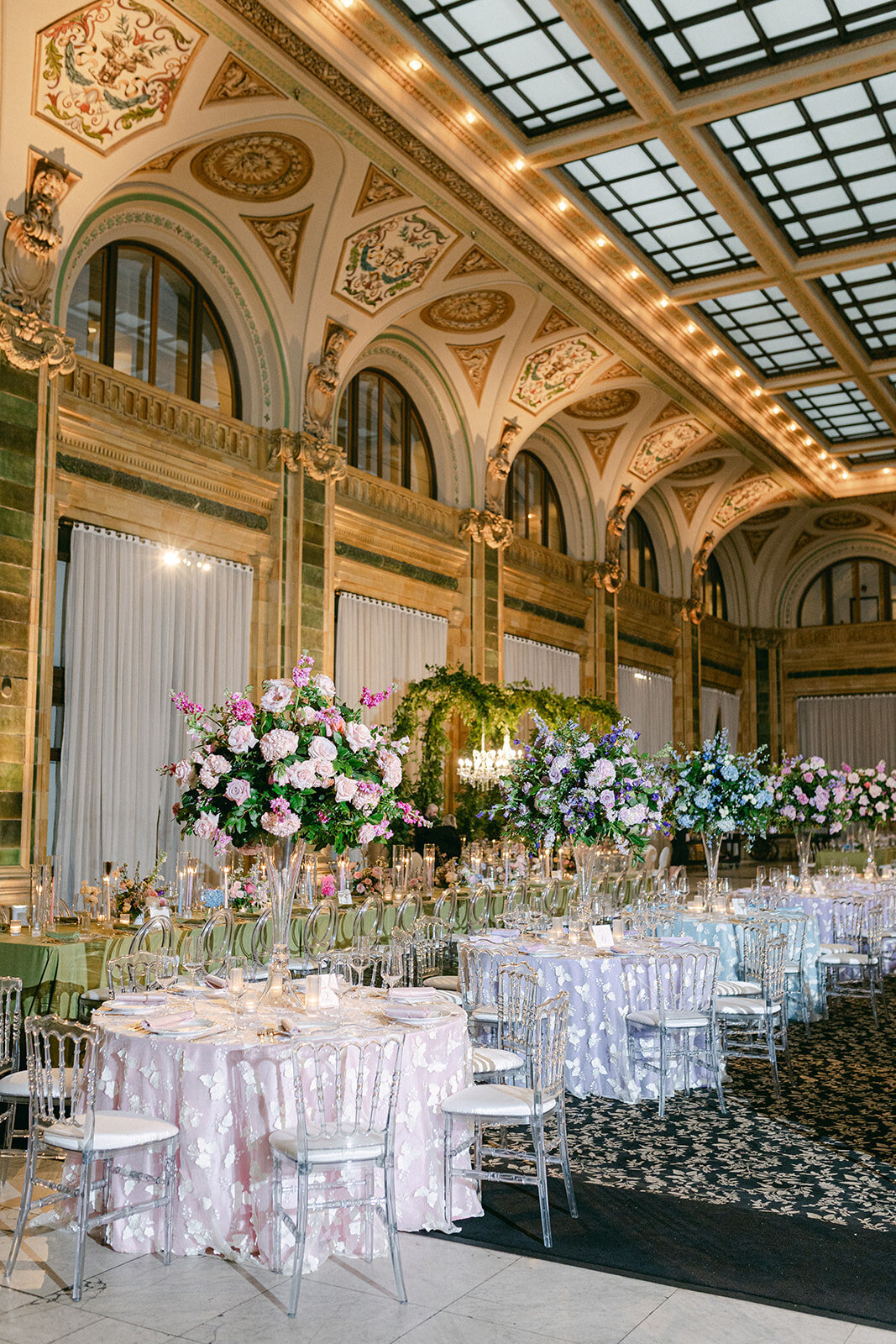 Romantic wedding reception at The Pennsylvanian, iconic Pittsburgh wedding venue