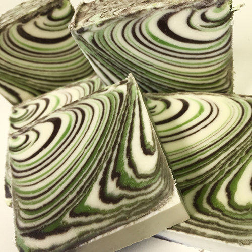 advanced choc lime cold process soap swirl