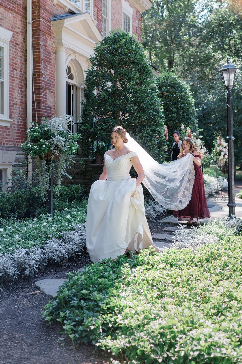 Bride walking to wedding