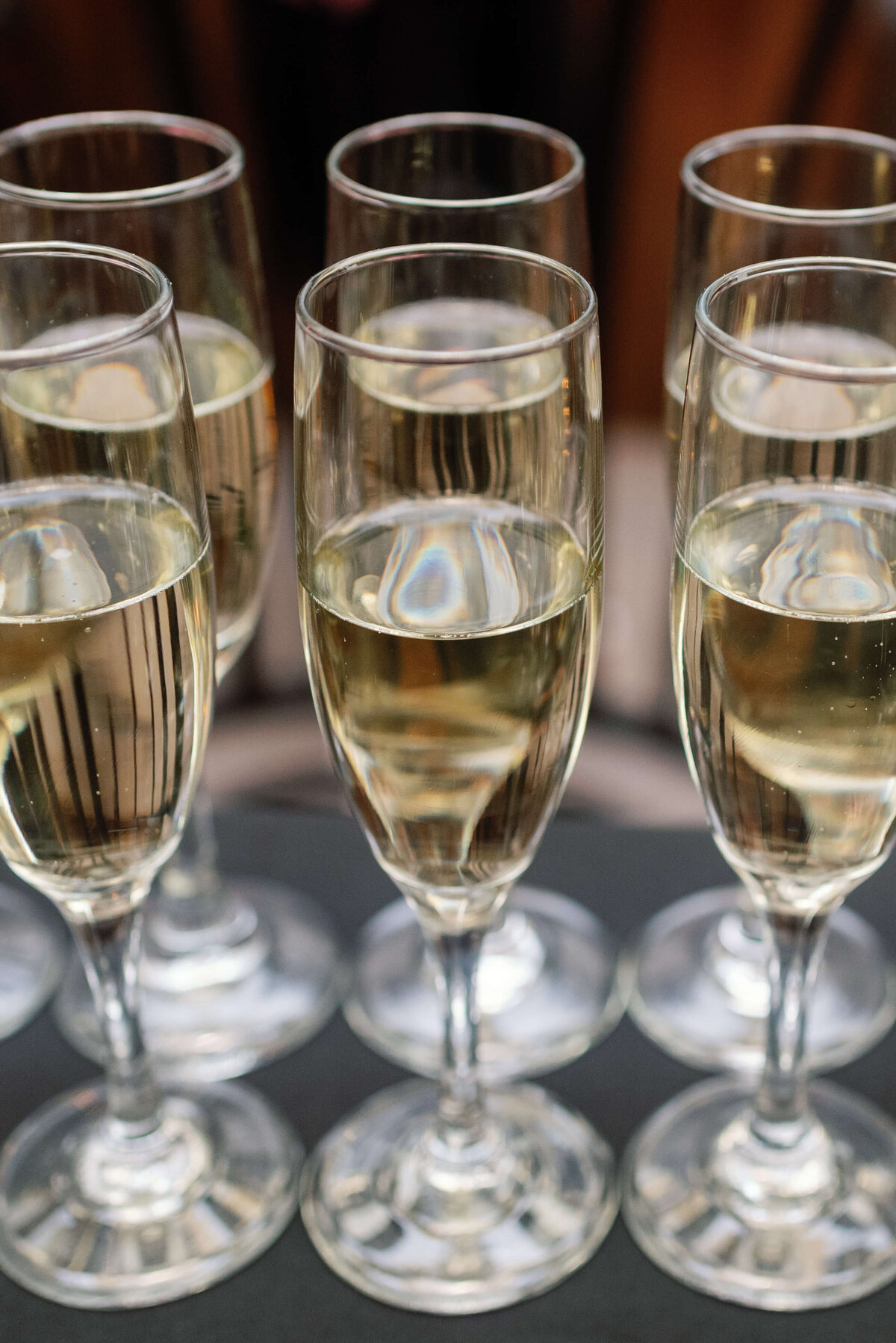 Close up of champagne glasses at Pacifico, Halifax, Nova Scotia