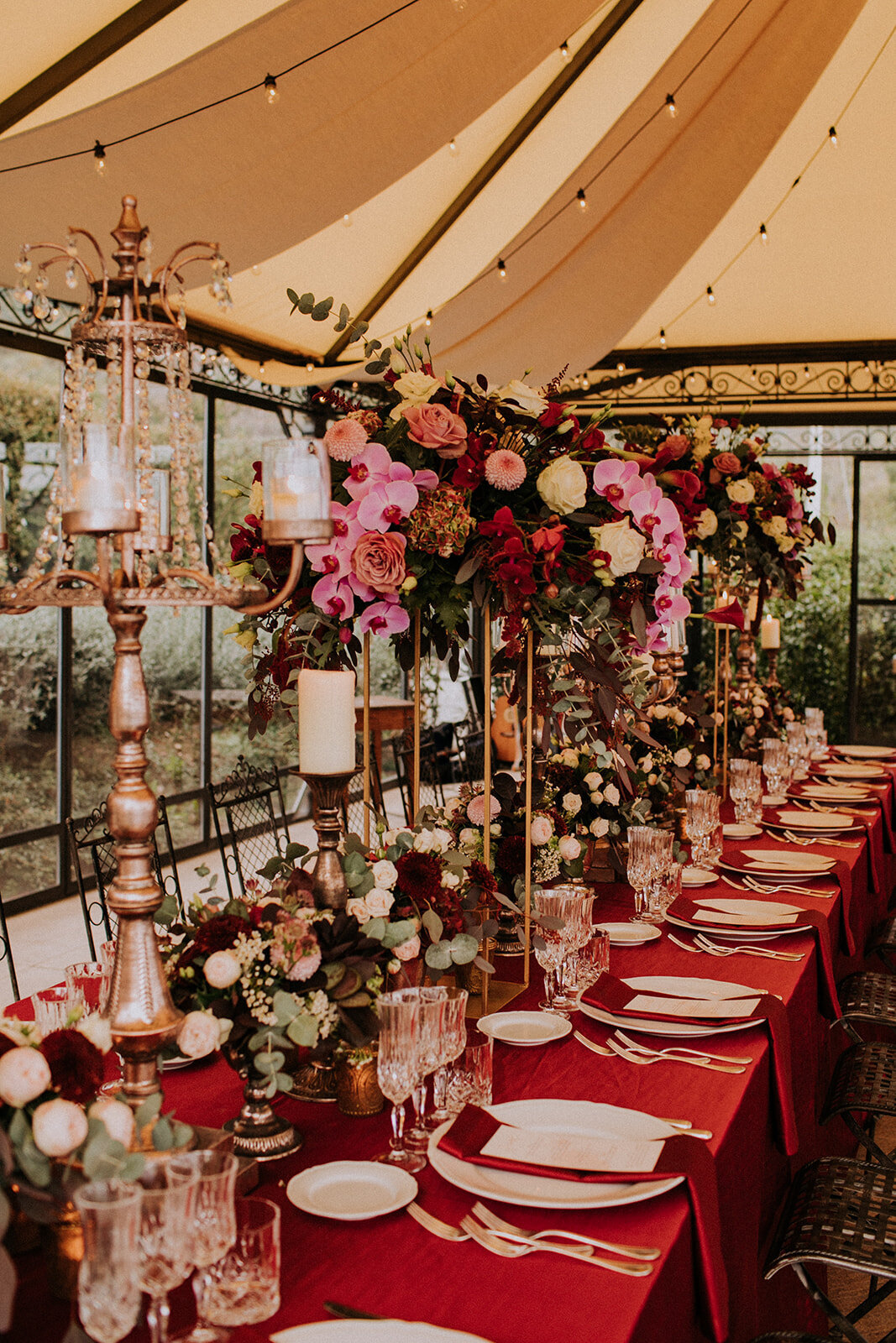Tall centrepieces and candelabras