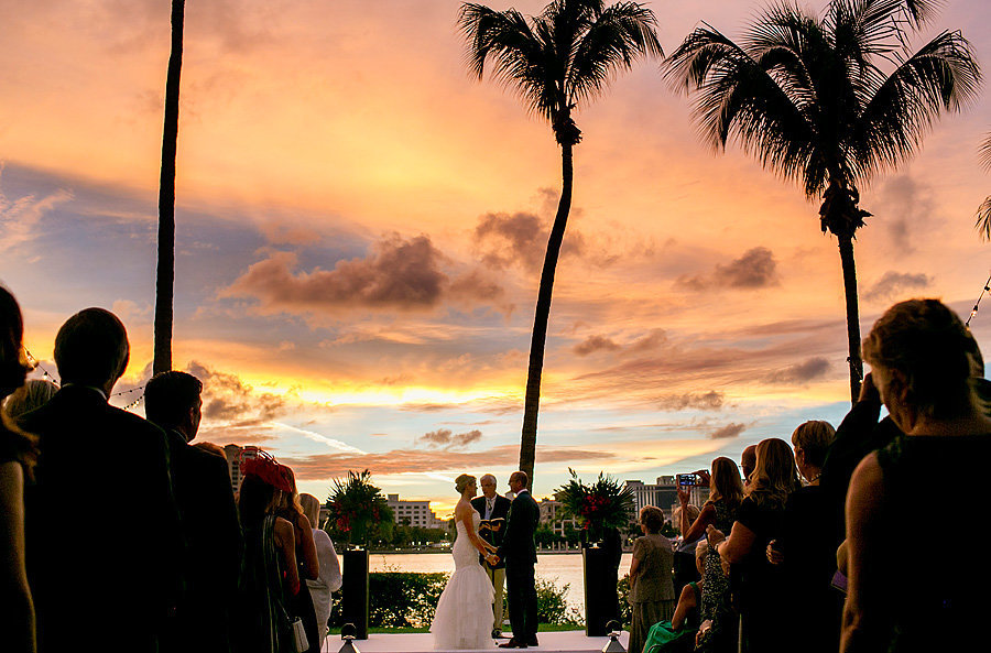 flagler museum wedding at sunset