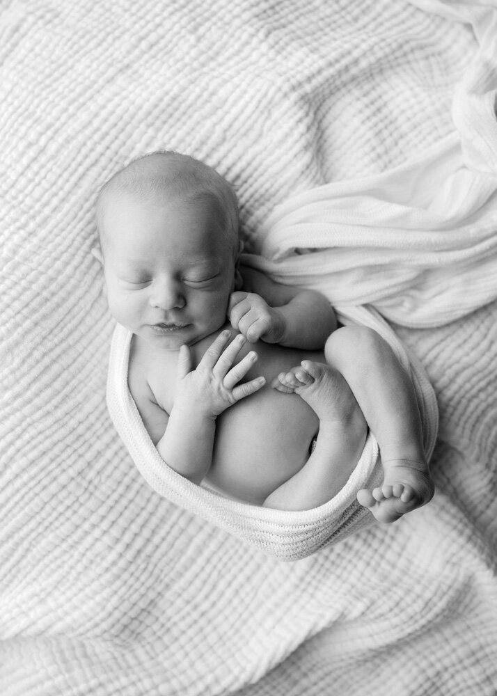 Newborn sleeping baby boy