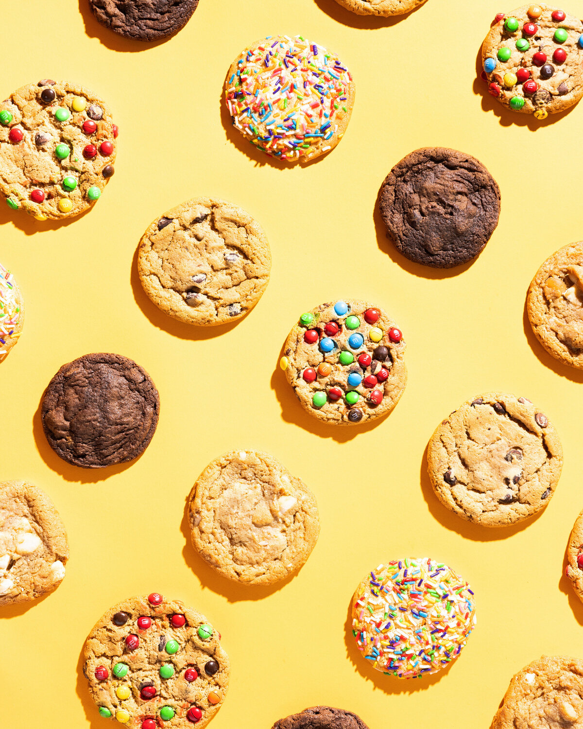 Various types of cookies