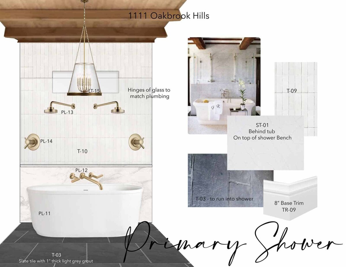 Primary shower design for Keller spec home