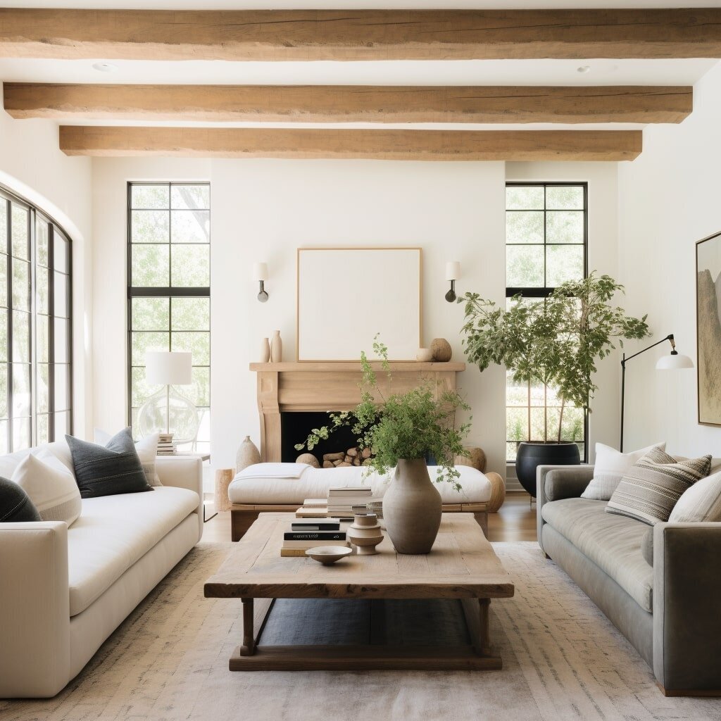 Organic Warm Living Room Design Inspiration