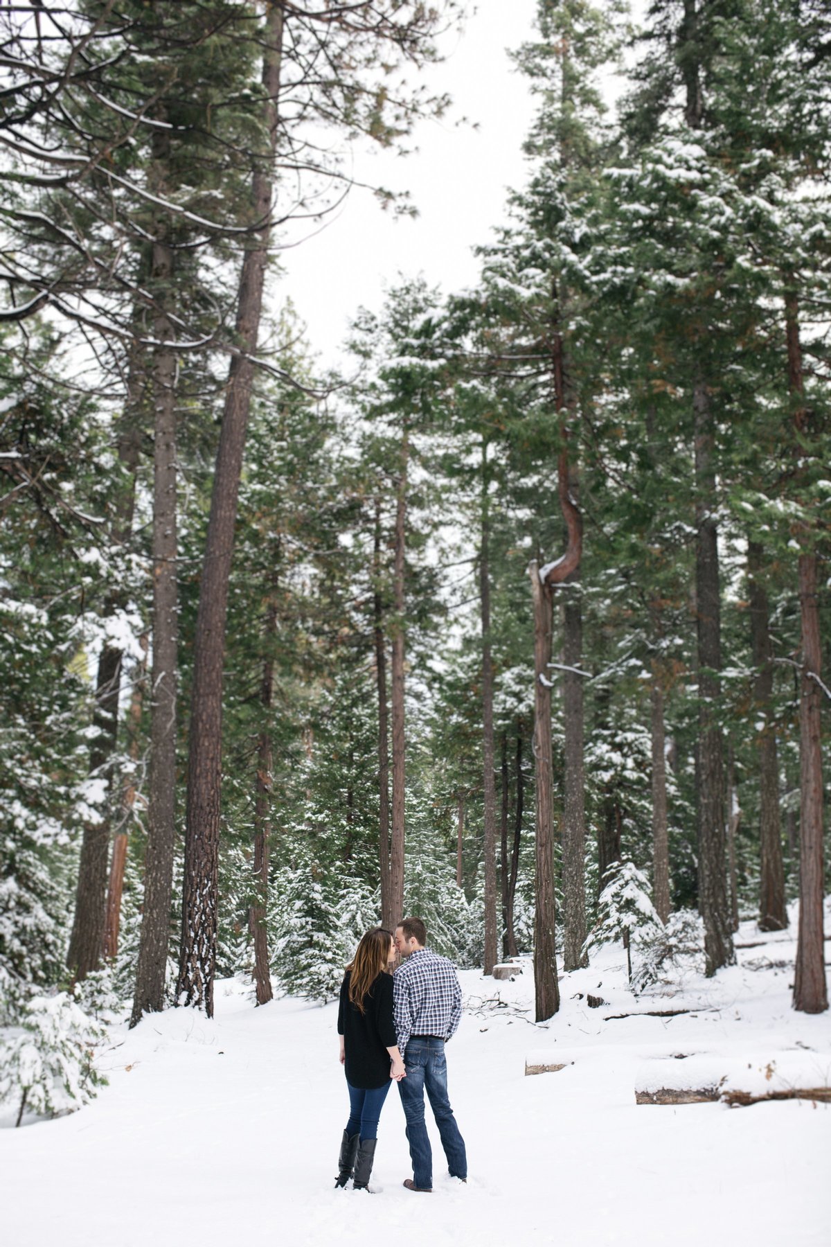 Engagement session in snow Lake Tahoe, Ca