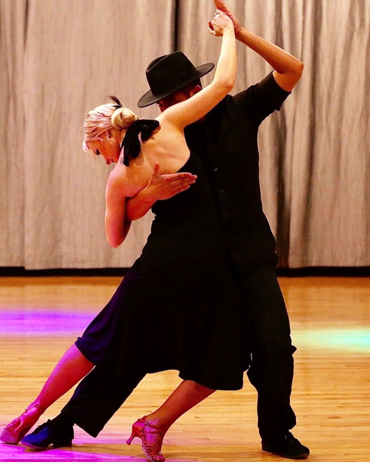 Dance competitors during a dance competition.