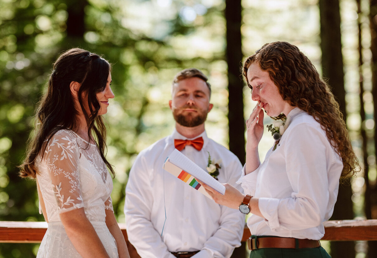 LGBTQ Portland Oregon forest elopement