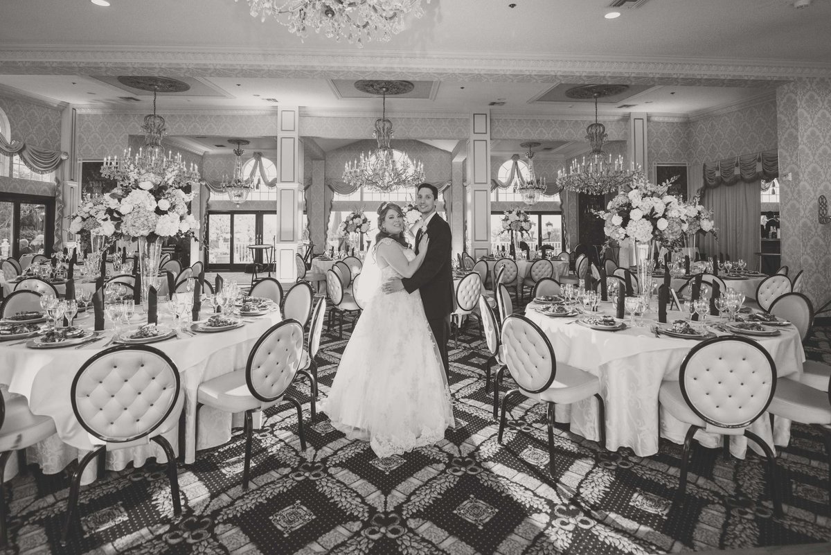 Room shot with bride and groom at Giorgio's Catering