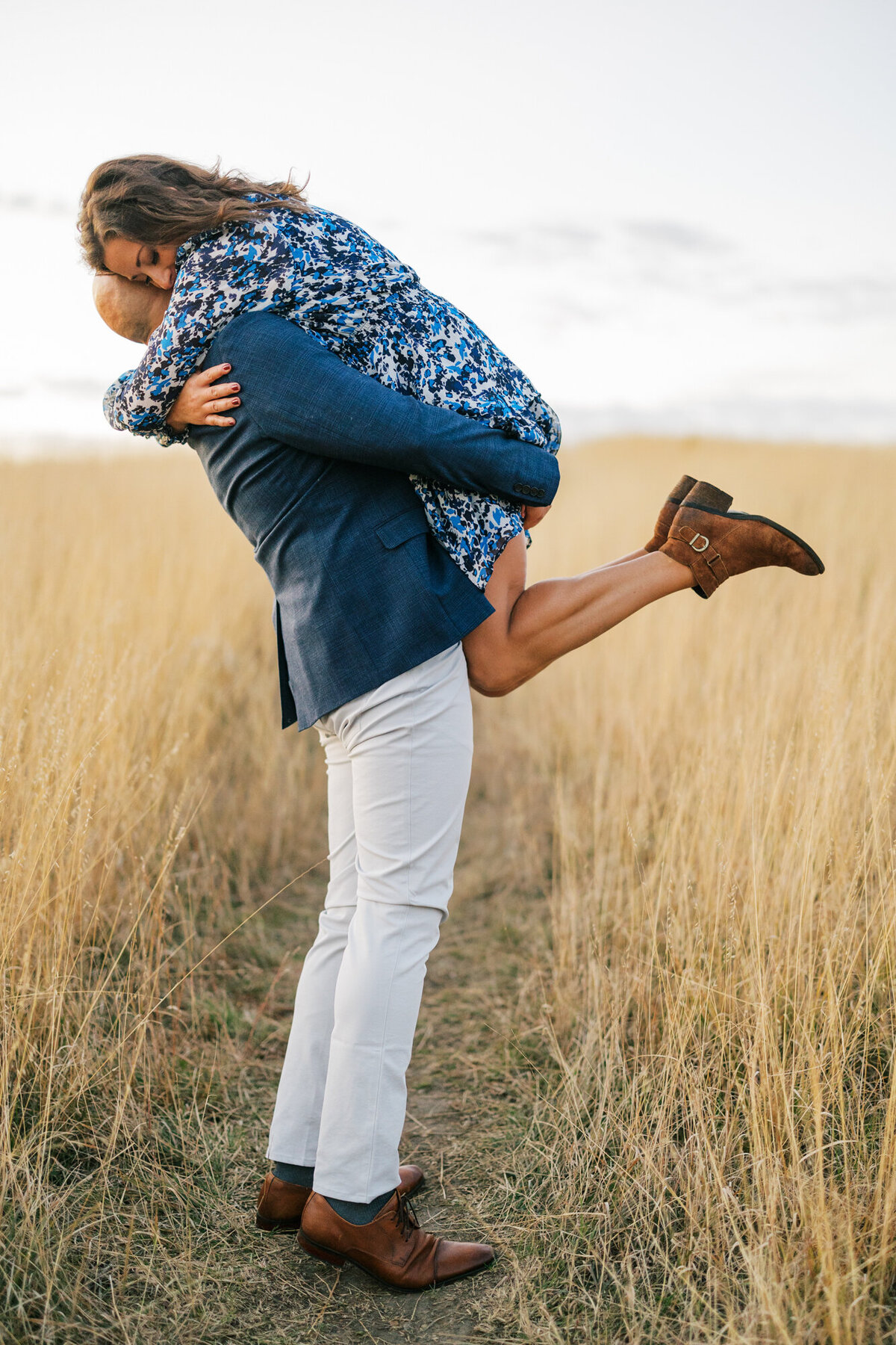 A Chicago engagement photo taken at Northerly Island