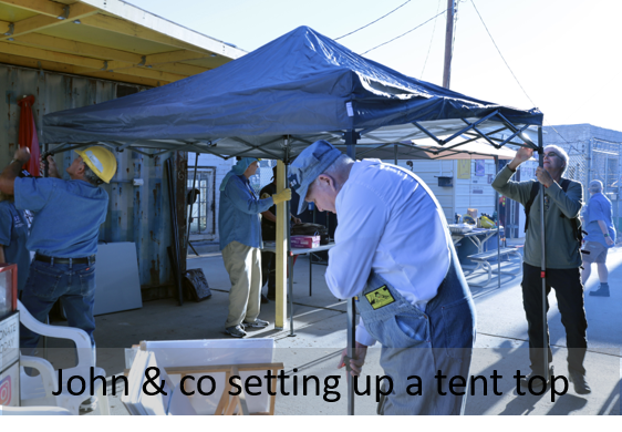 John setting up tenttop