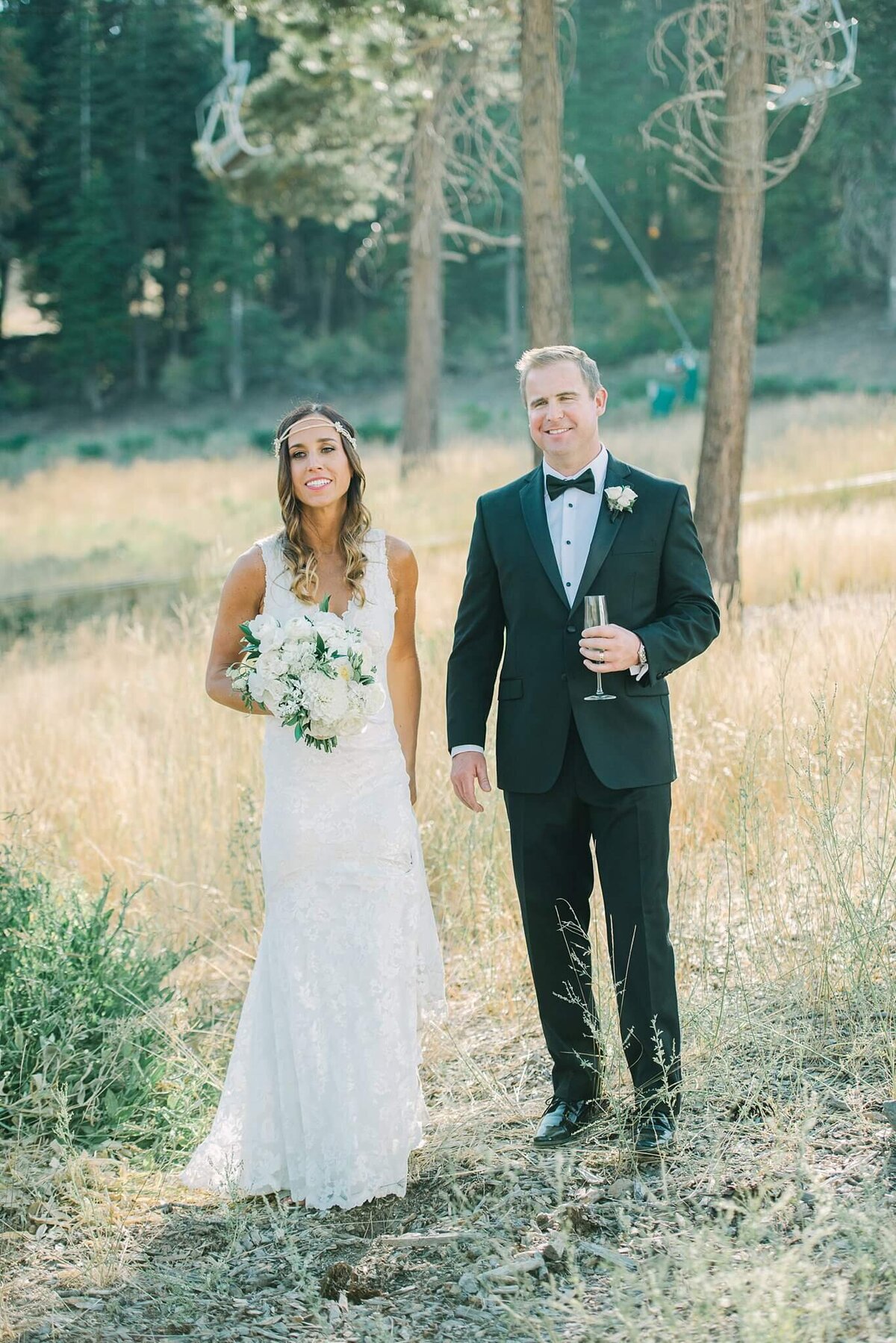 Just Married couple at the Ritz Tahoe