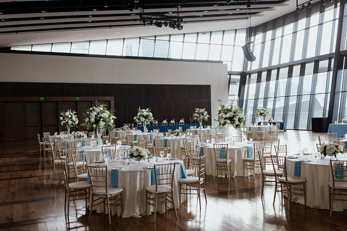 Blue, white and gold wedding at Country Music Hall of Fame spring wedding