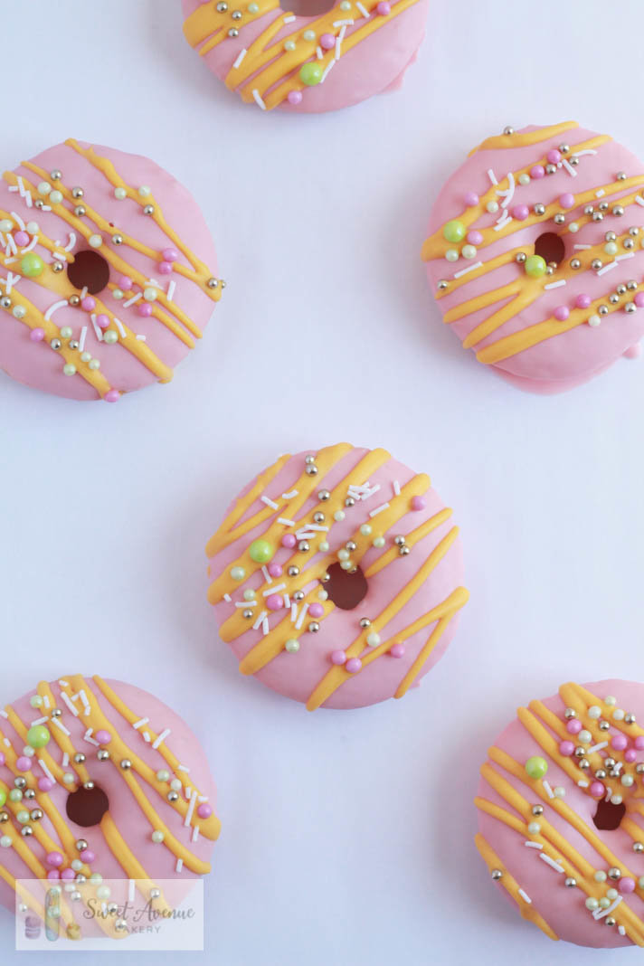 decorated pink donuts