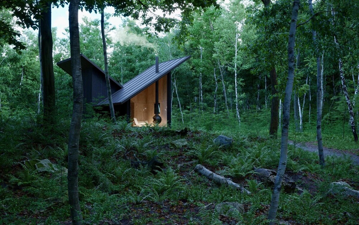 Mountain Refuge in Forest